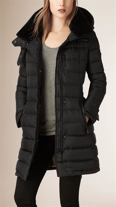 burberry black down coat|burberry coat size 40.